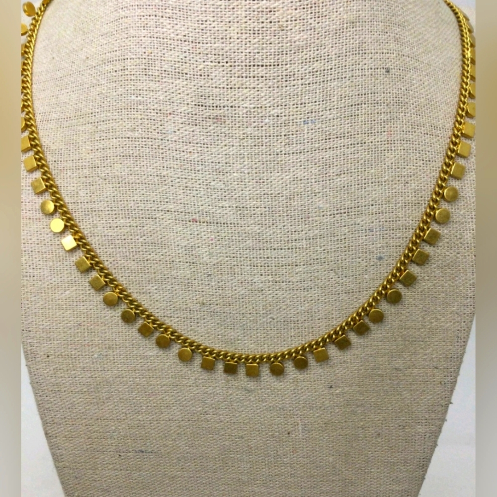 Madewell Goldtone Geometric Charm Necklace 30"
